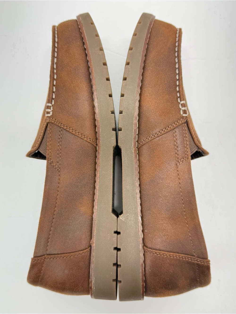 BOBS from Skechers size 8 Women’s Brown Faux Leather Chill Lugs Loafers Shoes - Picture 5 of 8